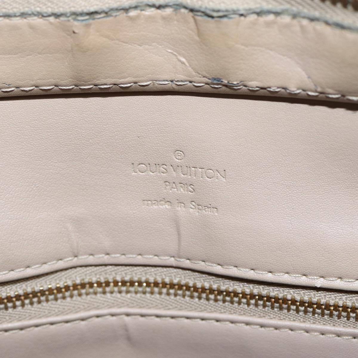 LOUIS VUITTON Monogram Vernis Houston Hand Bag Beige M91004 LV 81273