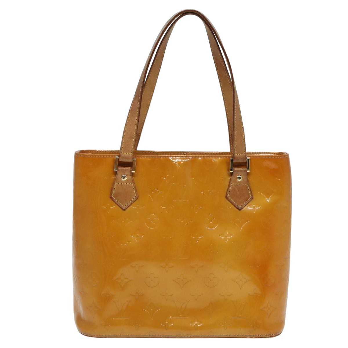 LOUIS VUITTON Monogram Vernis Houston Hand Bag Beige M91004 LV 81273