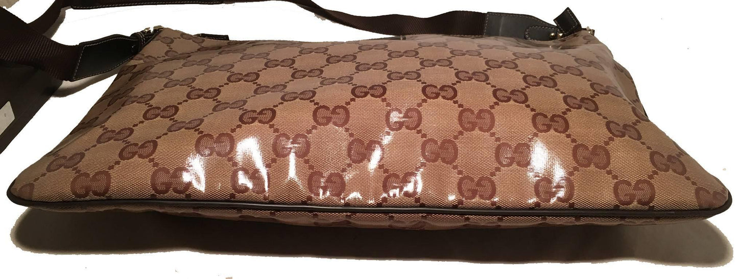 Luxury Gucci Trending 2025 XL Coated Monogram Canvas Slim Messenger Shoulder Bag
