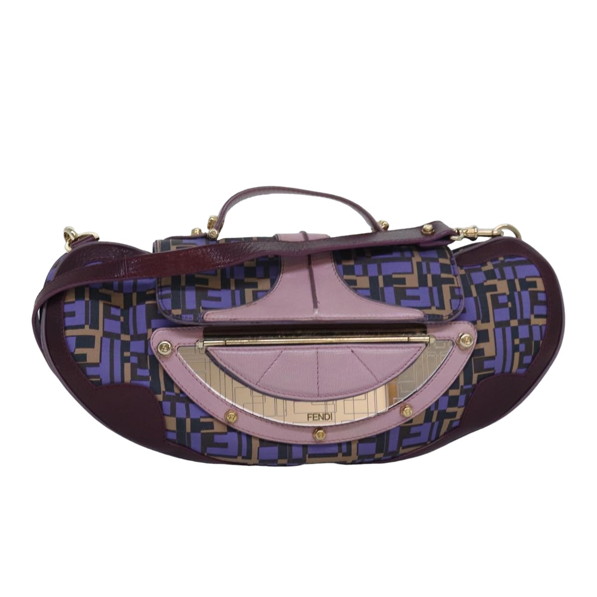 Luxury Fendi Zucca Canvas Shoulder Bag Purple81351