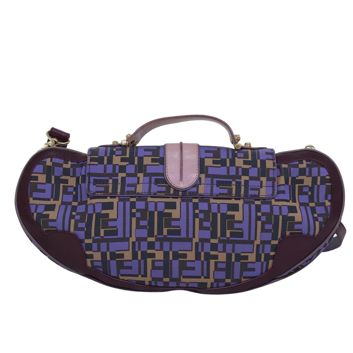 Luxury Fendi Zucca Canvas Shoulder Bag Purple81351