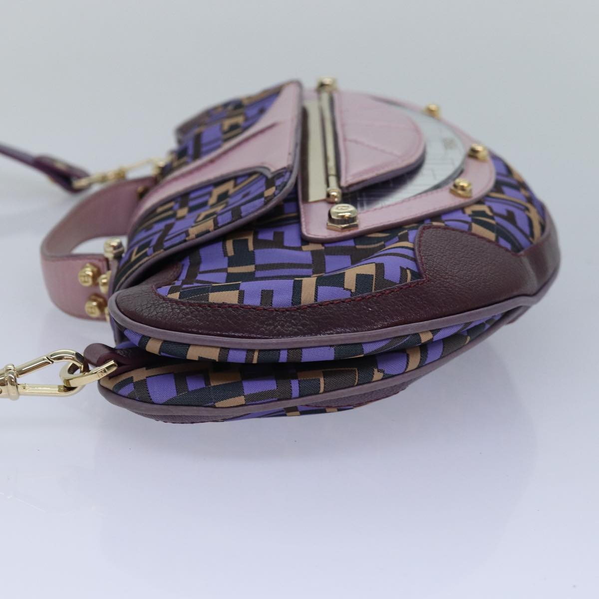 Luxury Fendi Zucca Canvas Shoulder Bag Purple81351