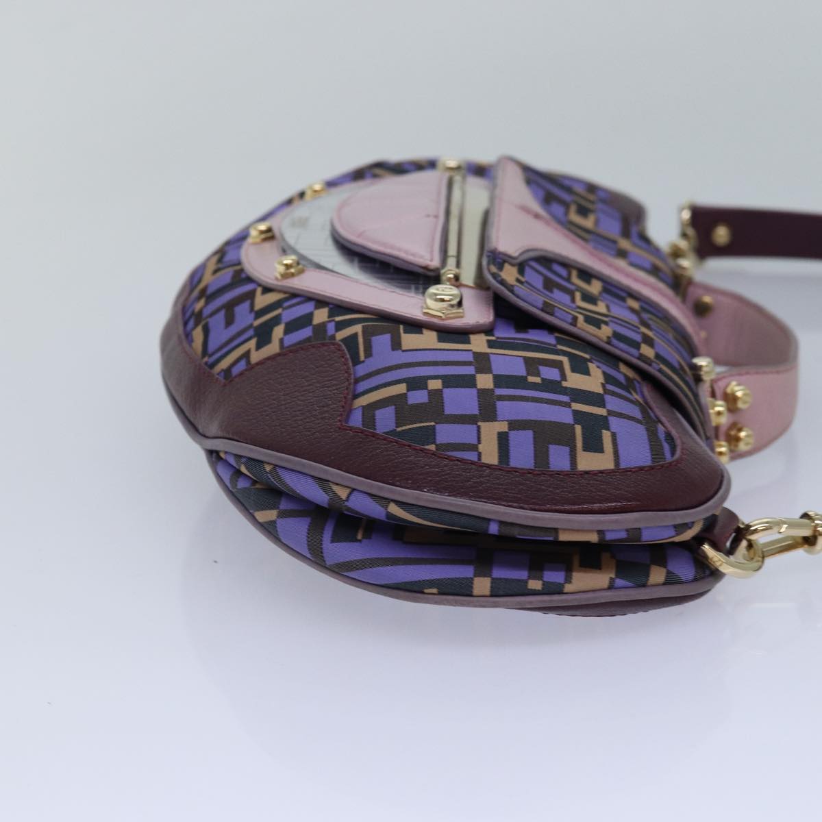 Luxury Fendi Zucca Canvas Shoulder Bag Purple81351