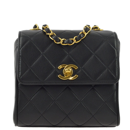 Chanel 1991-1994 Lambskin Straight Cube Flap Bag