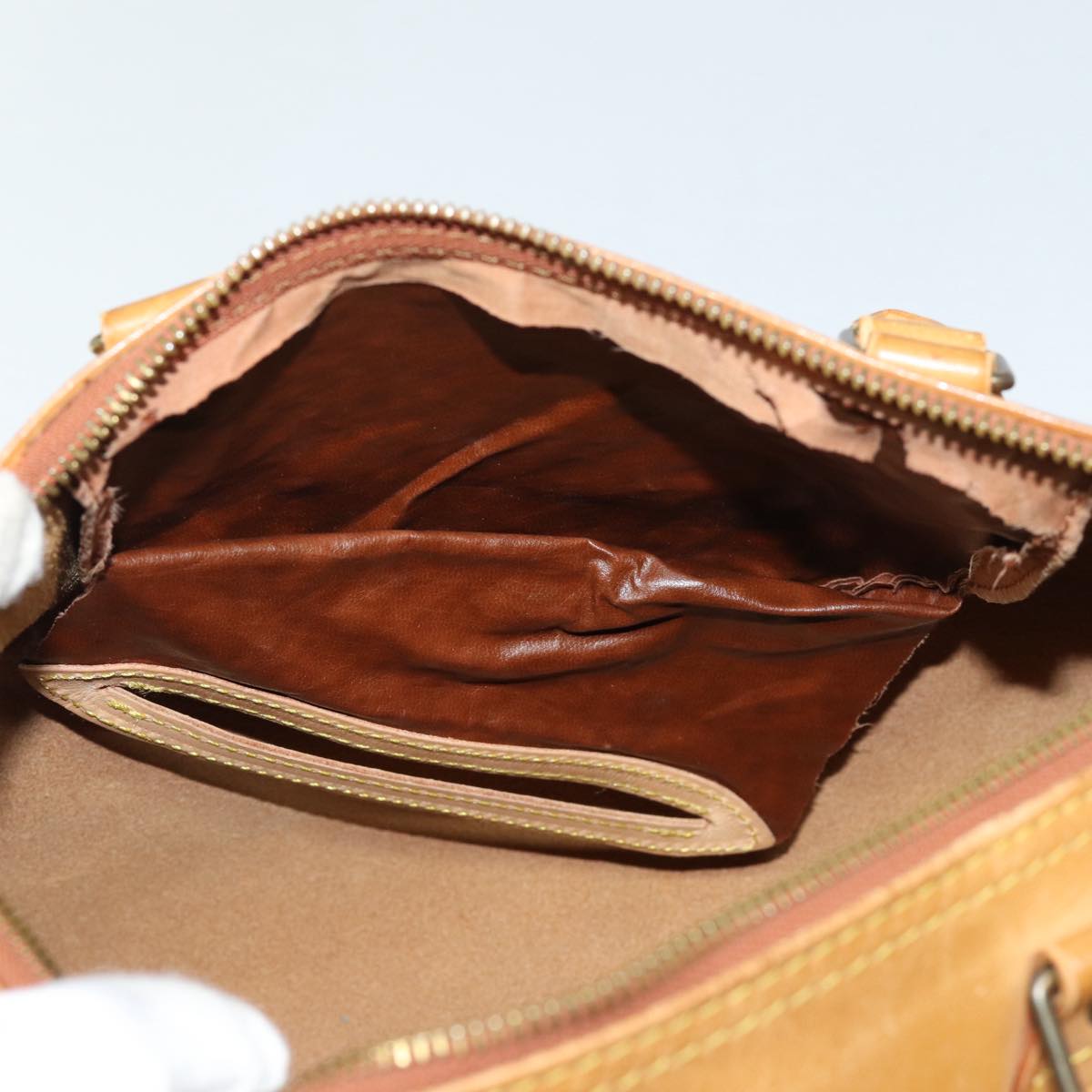 LOUIS VUITTON Nomad leather Speedy 30 Hand Bag Beige M85392 LV 81391