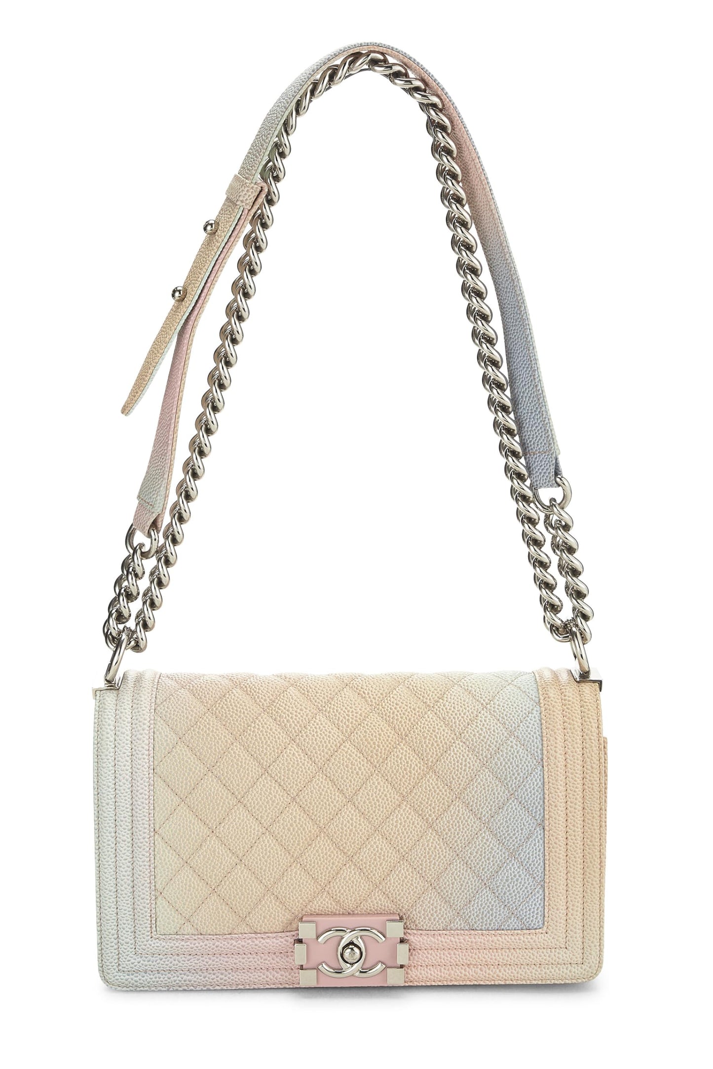 Chanel,  Rainbow Quilted Caviar Boy Bag Medium, Multi
