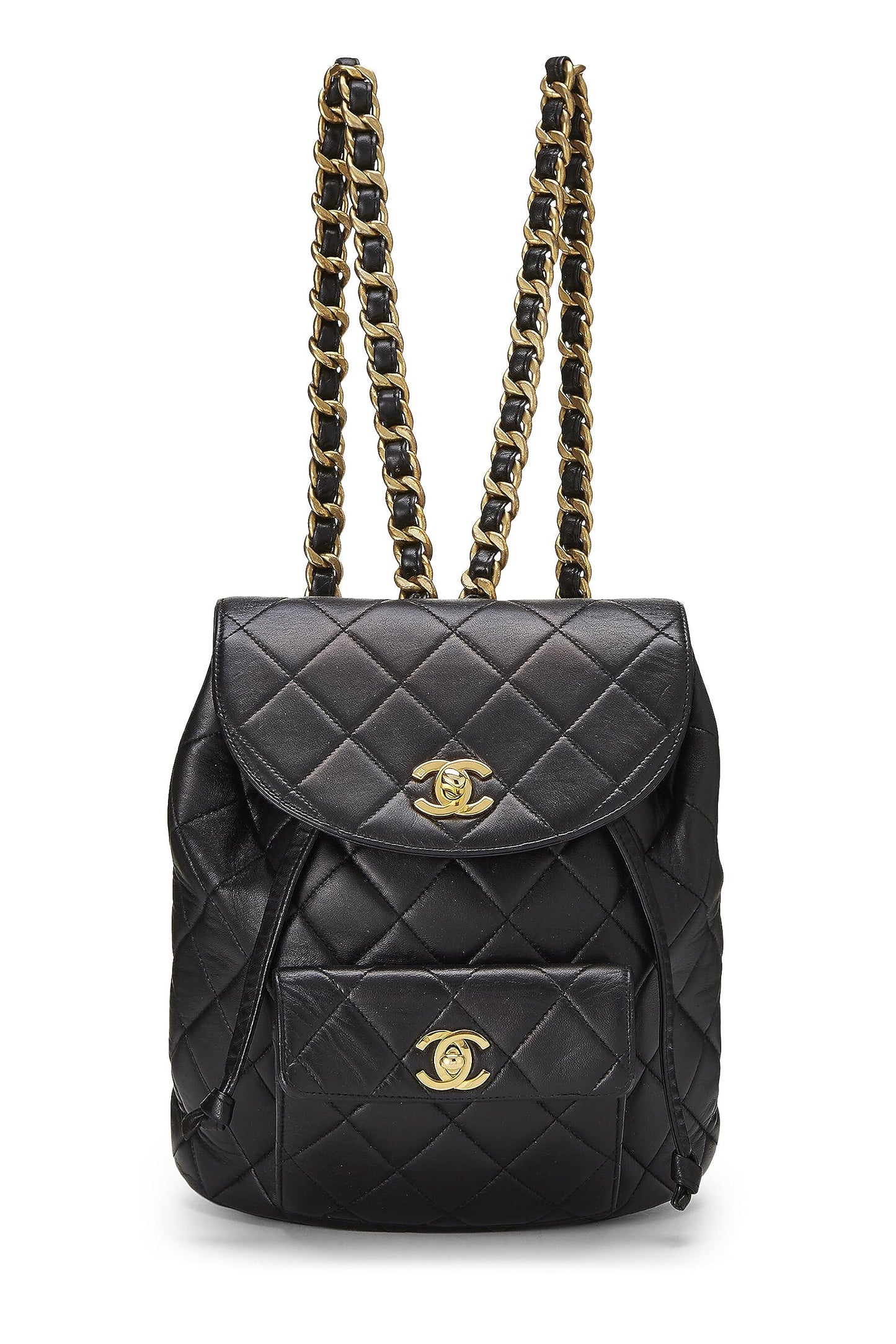 Chanel,  Black Quilted Lambskin 'CC' Classic Backpack Small, Black
