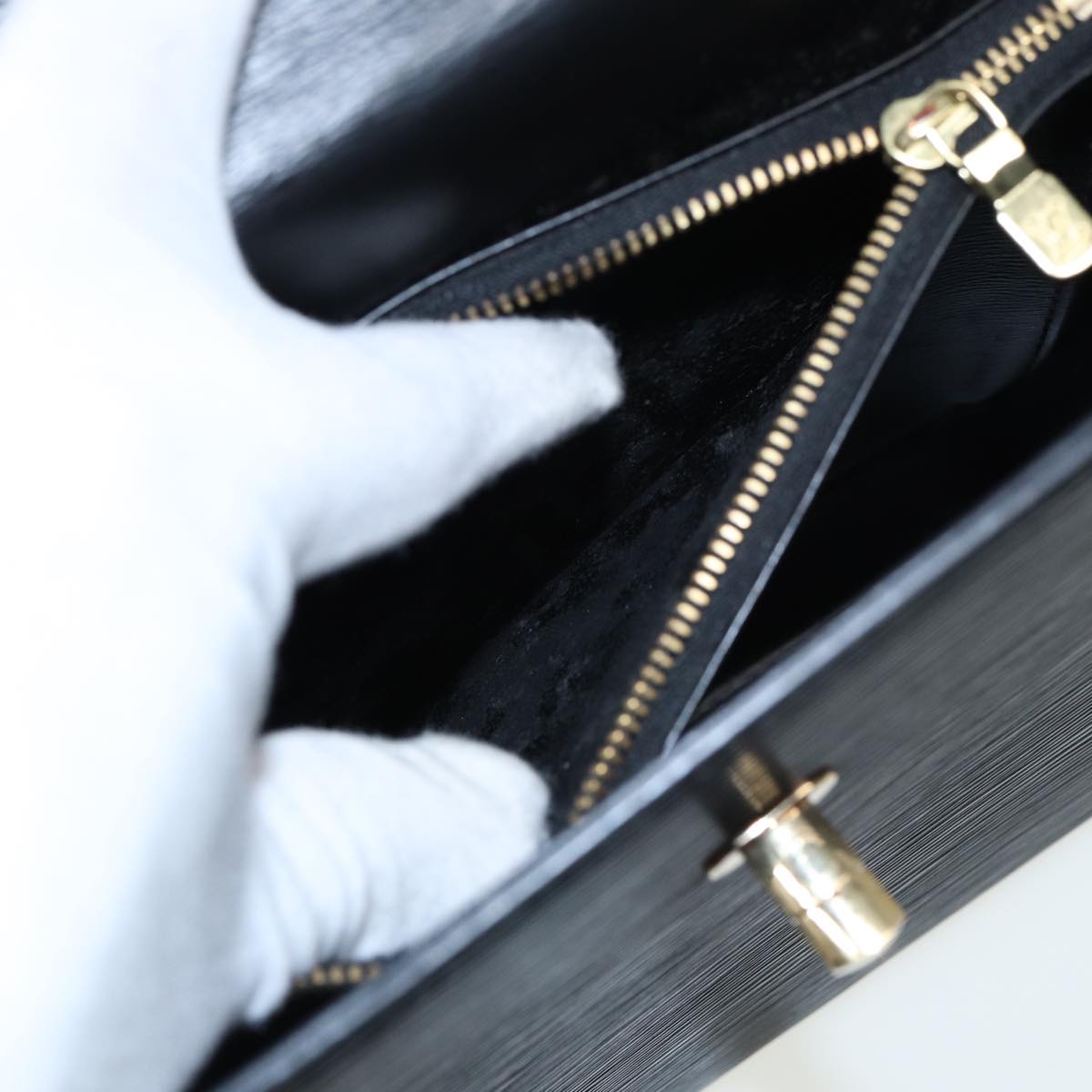 LOUIS VUITTON Epi Malesherbes Hand Bag Black M52372 LV 81533