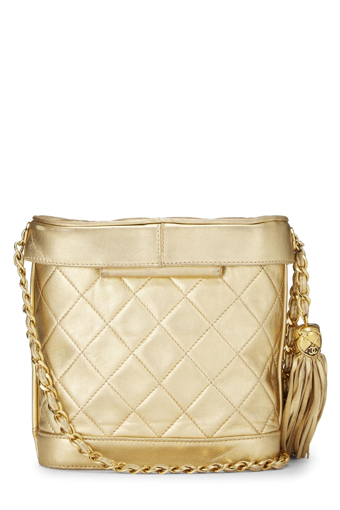 Chanel,  Gold Quilted Lambskin Binocular Bag Small, Gold