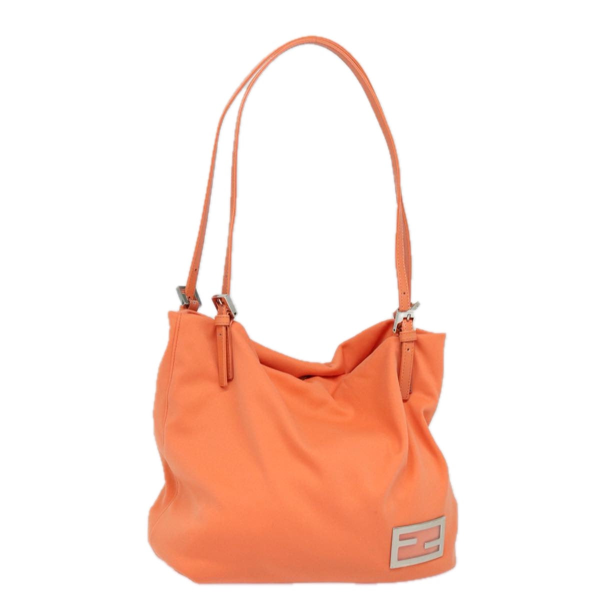 Luxury Fendi Mamma Baguette Shoulder Bag Nylon Orange81641