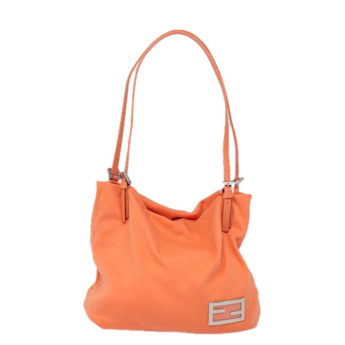 Luxury Fendi Mamma Baguette Shoulder Bag Nylon Orange81641