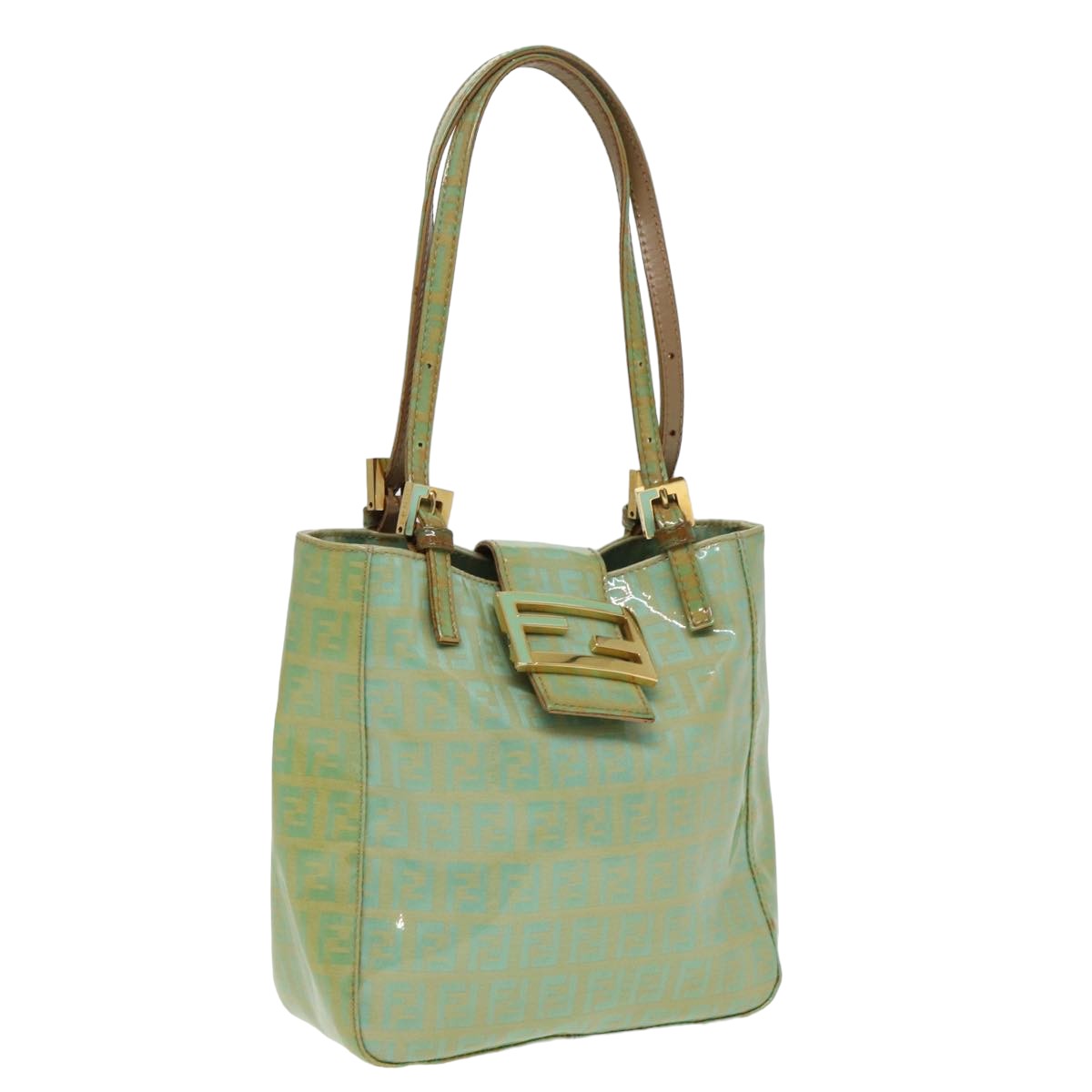 Luxury Fendi Zucchino Canvas Mamma Baguette Hand Bag Light Blue 2679581643