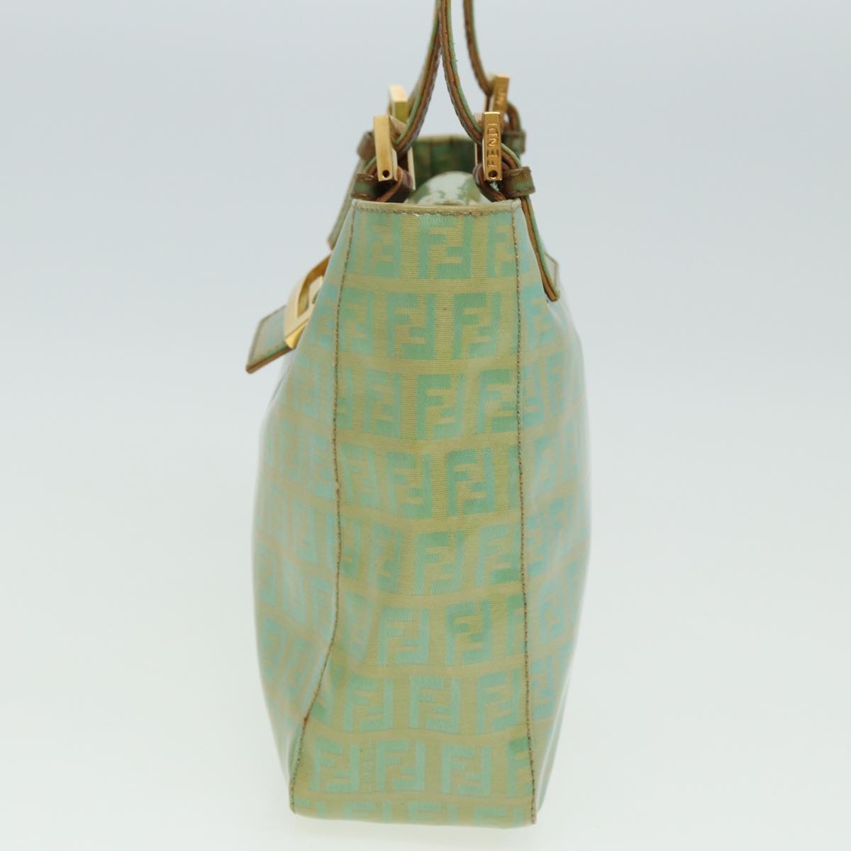 Luxury Fendi Zucchino Canvas Mamma Baguette Hand Bag Light Blue 2679581643