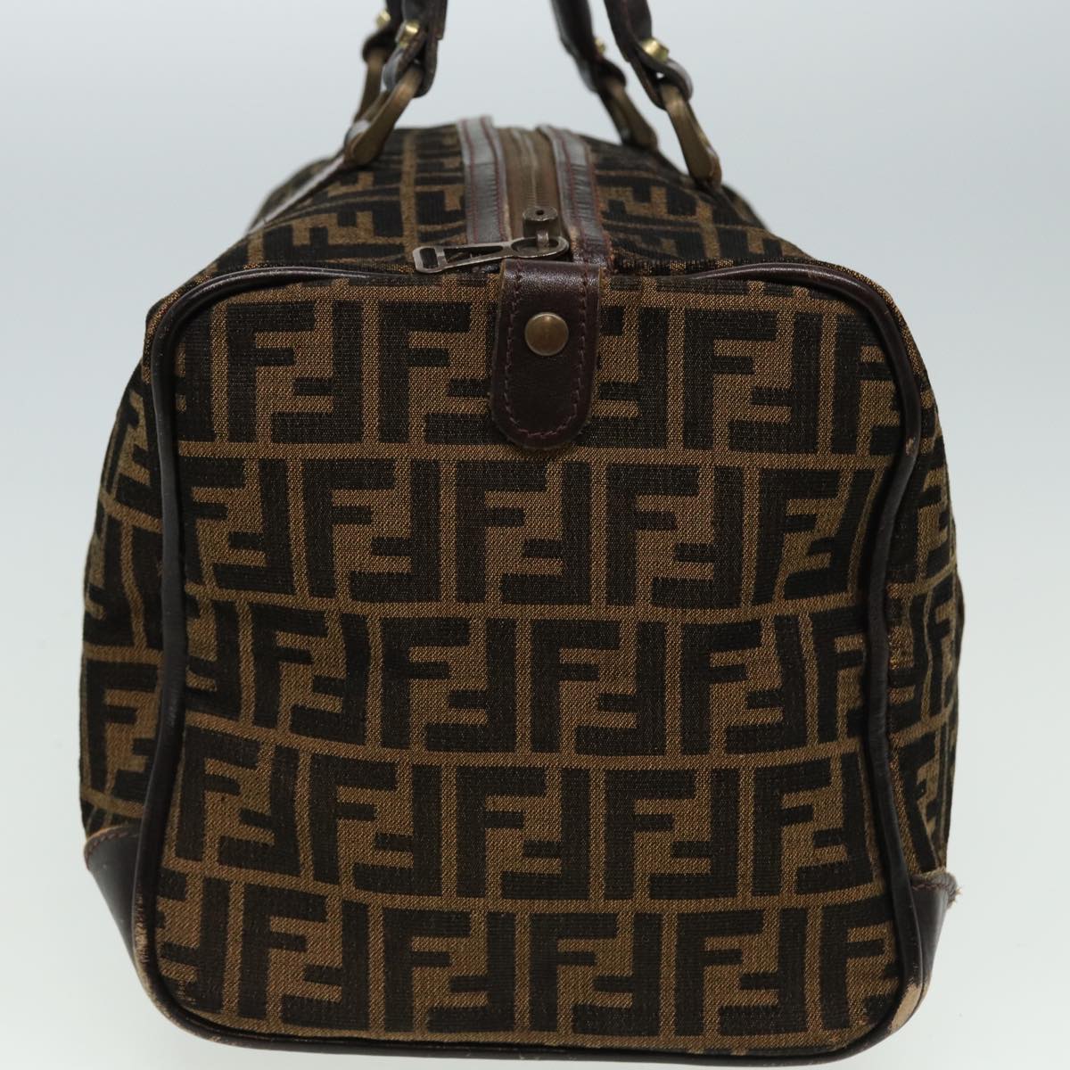Luxury Fendi Zucca Canvas Boston Bag Brown Black81784