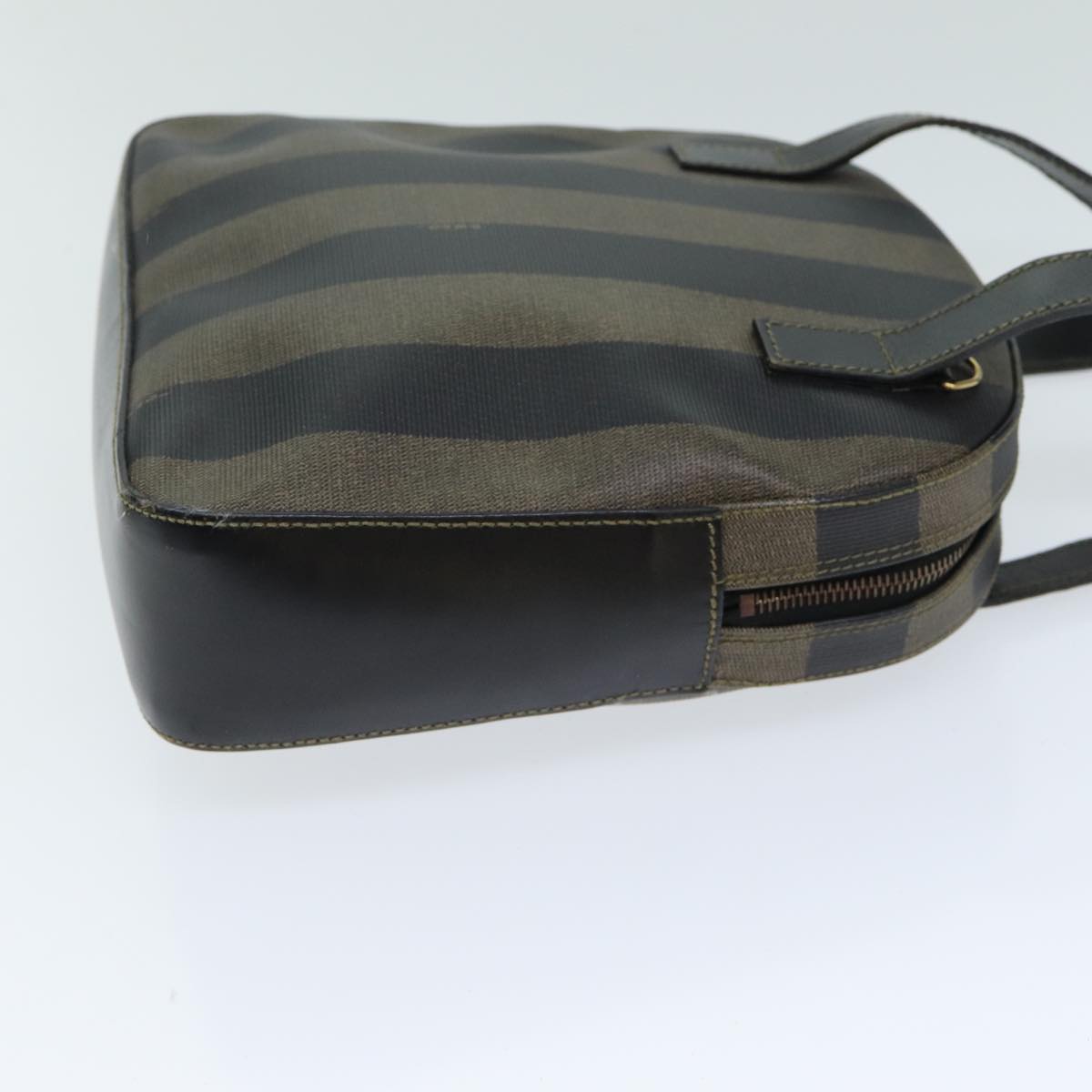 Luxury Fendi Pecan Canvas Hand Bag PVC Leather Brown Black81815