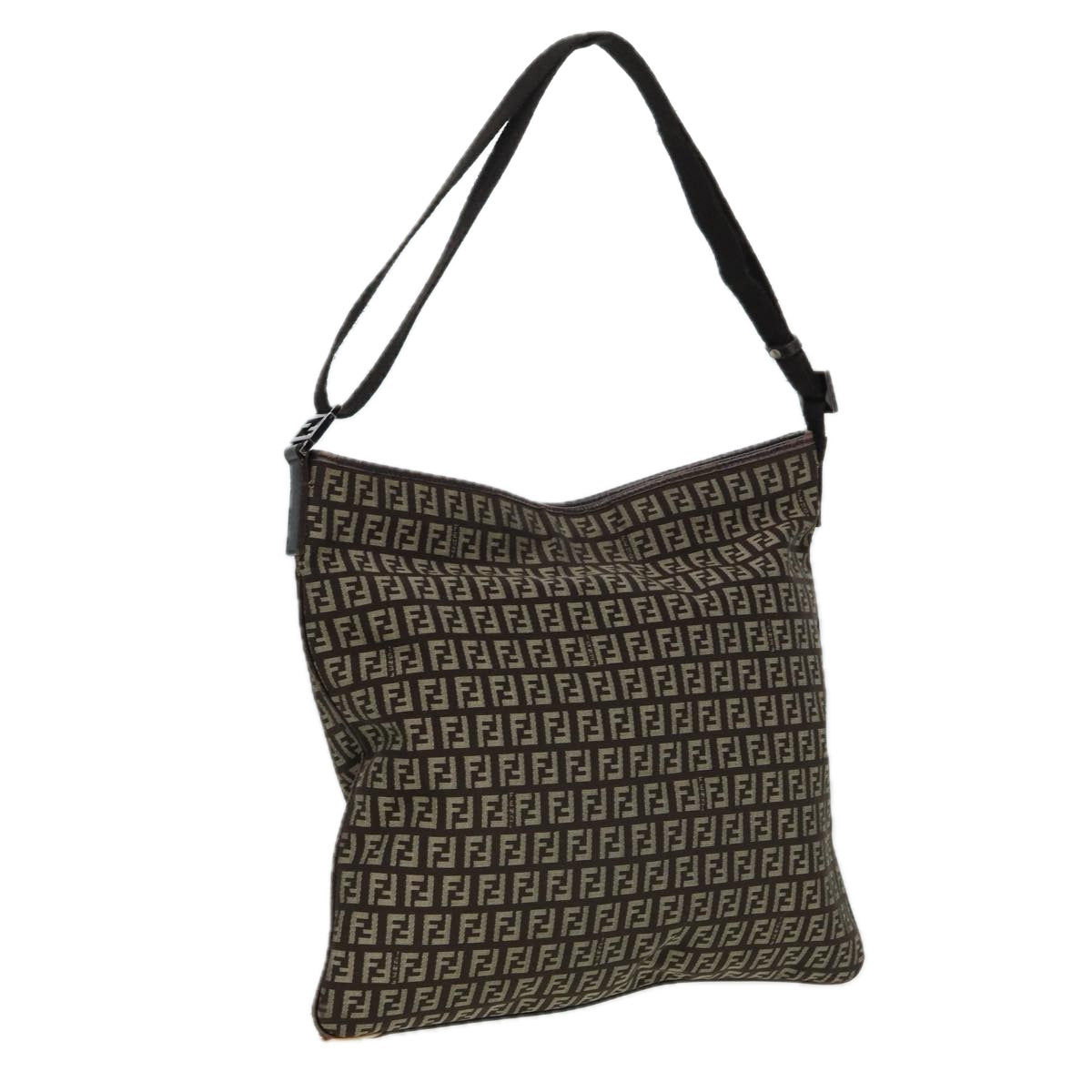 Luxury Fendi Zucca Canvas Shoulder Bag Brown Black81825