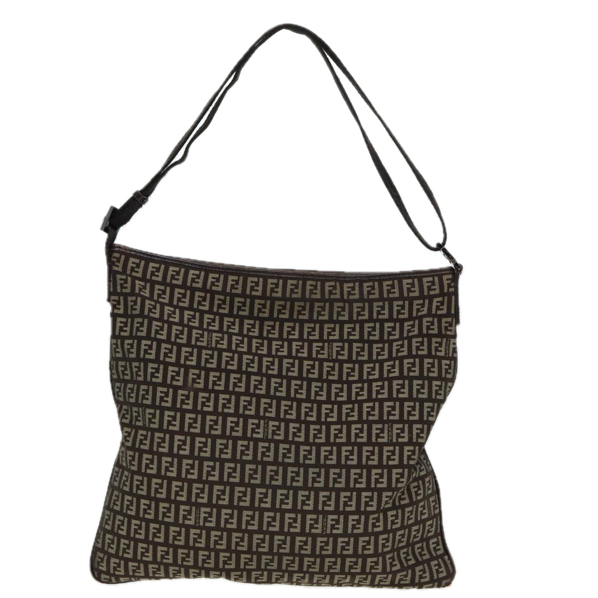 Luxury Fendi Zucca Canvas Shoulder Bag Brown Black81825