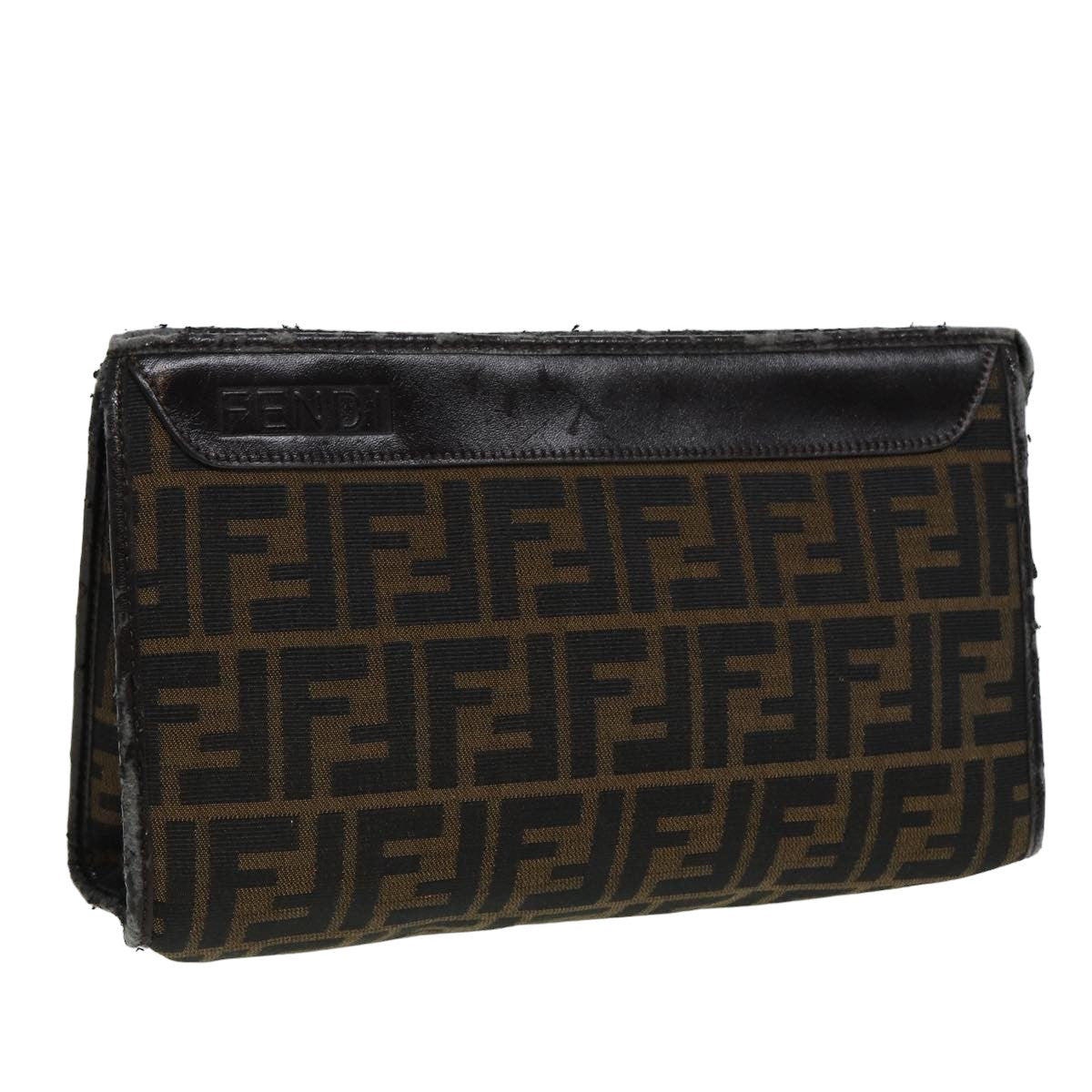 Luxury Fendi Zucca Canvas Clutch Bag Brown81841