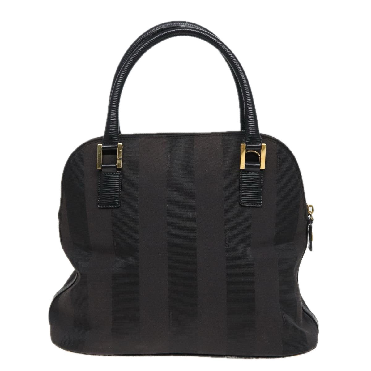 Luxury Fendi Pecan Canvas Hand Bag 2way Black Gray81862