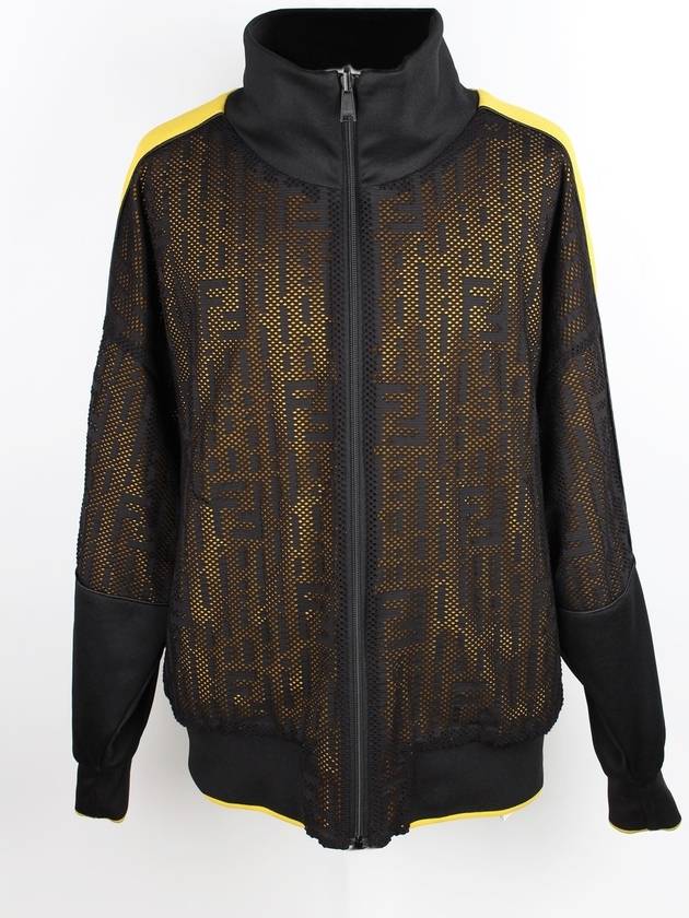 Luxury Fendi FF logo multicolor jersey jacket M