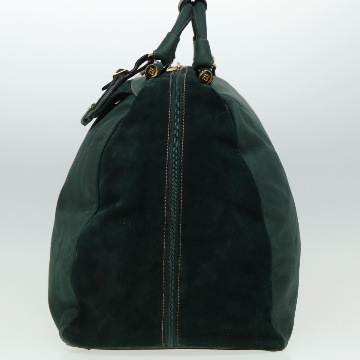 Luxury Fendi Boston Bag Leather Suede Green81893