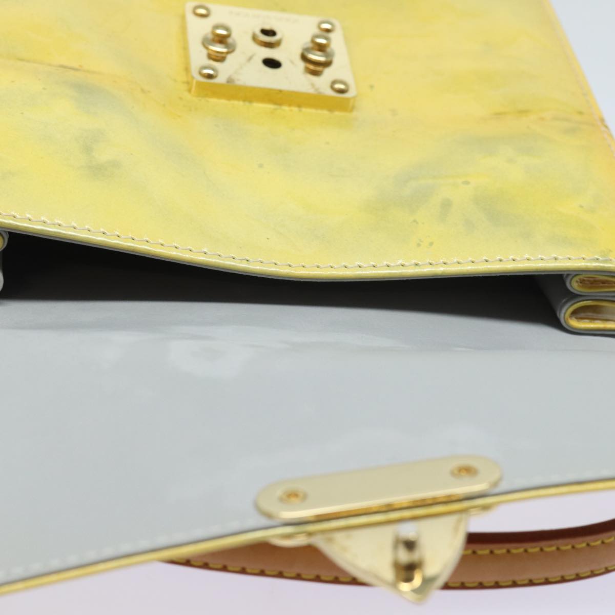 LOUIS VUITTON Monogram Vernis Spring Street Hand Bag Gris M91029 LV 81950