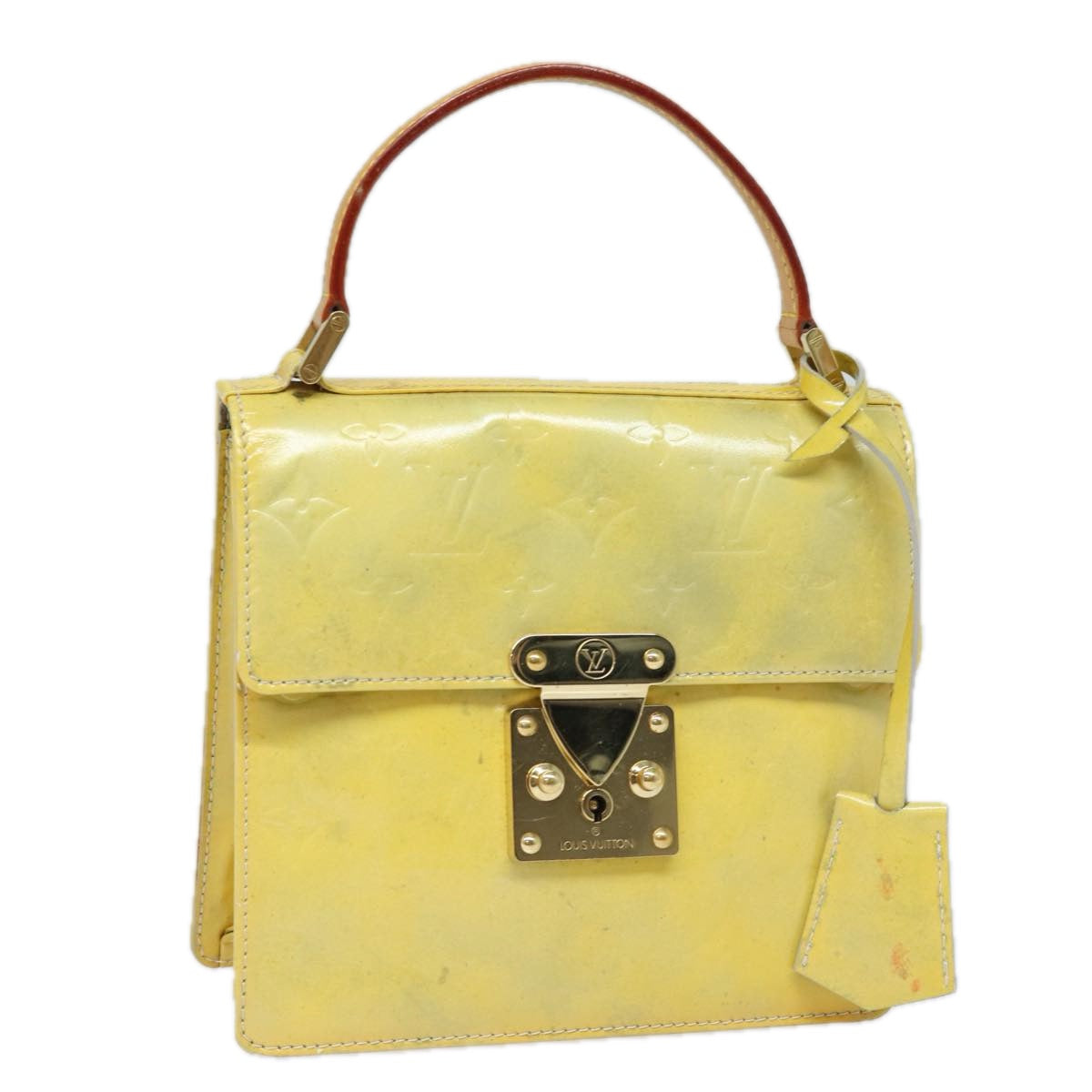 LOUIS VUITTON Monogram Vernis Spring Street Hand Bag Gris M91029 LV 81950