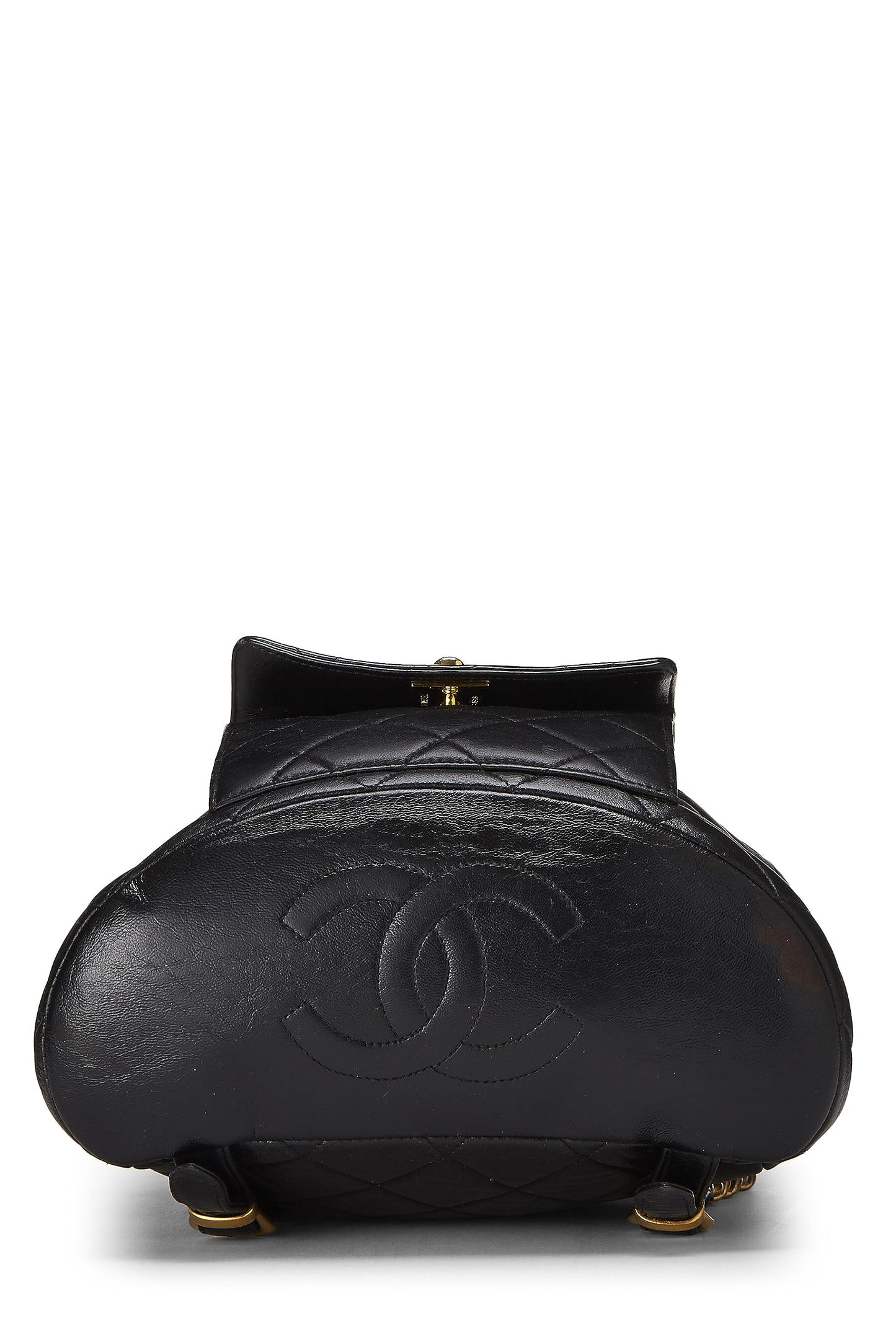 Chanel,  Black Quilted Lambskin 'CC' Classic Backpack Small, Black