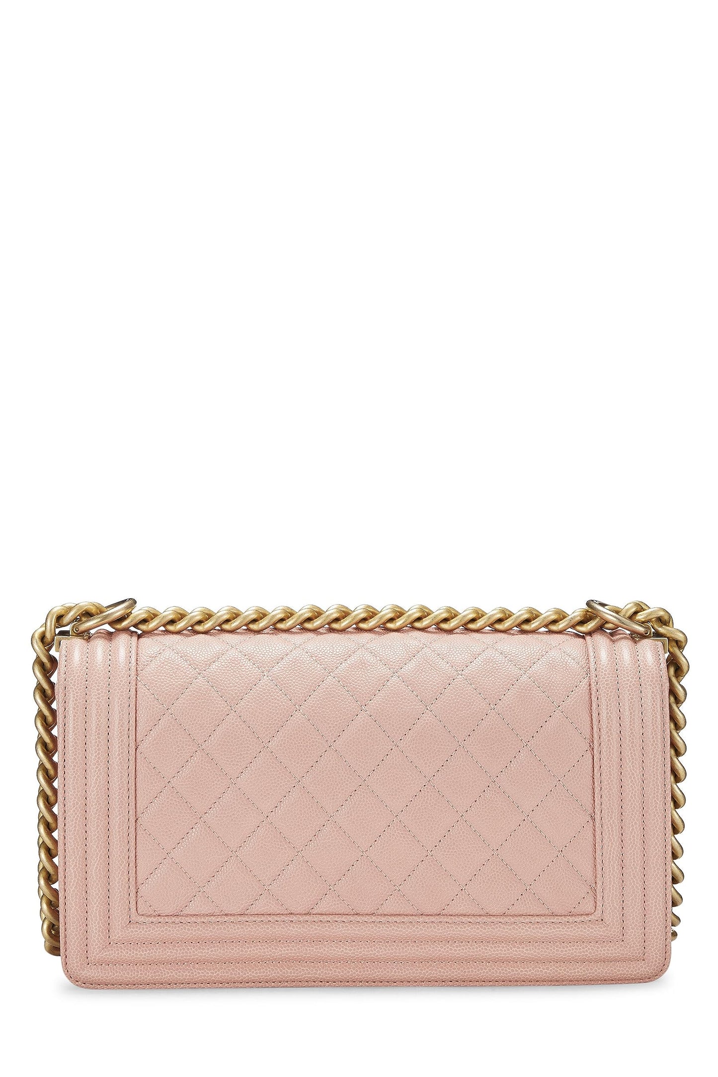 Chanel,  Pink Quilted Caviar Boy Bag Medium, Pink