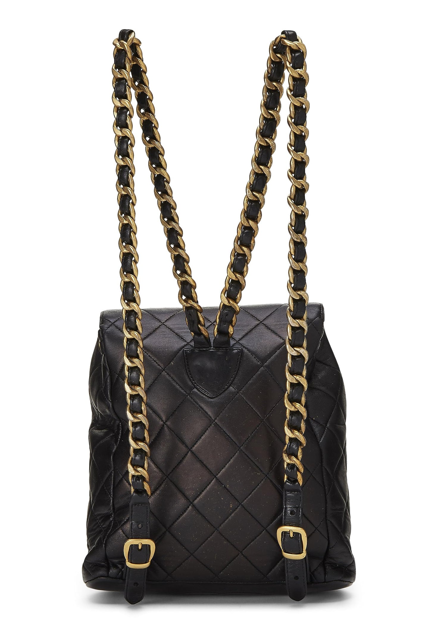 Chanel,  Black Quilted Lambskin 'CC' Classic Backpack Medium, Black