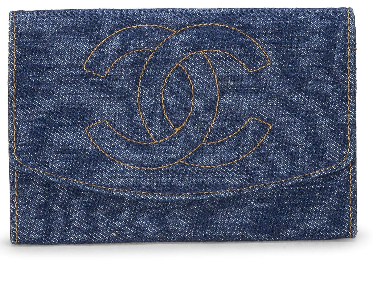 Chanel,  Blue Denim Wallet, Blue