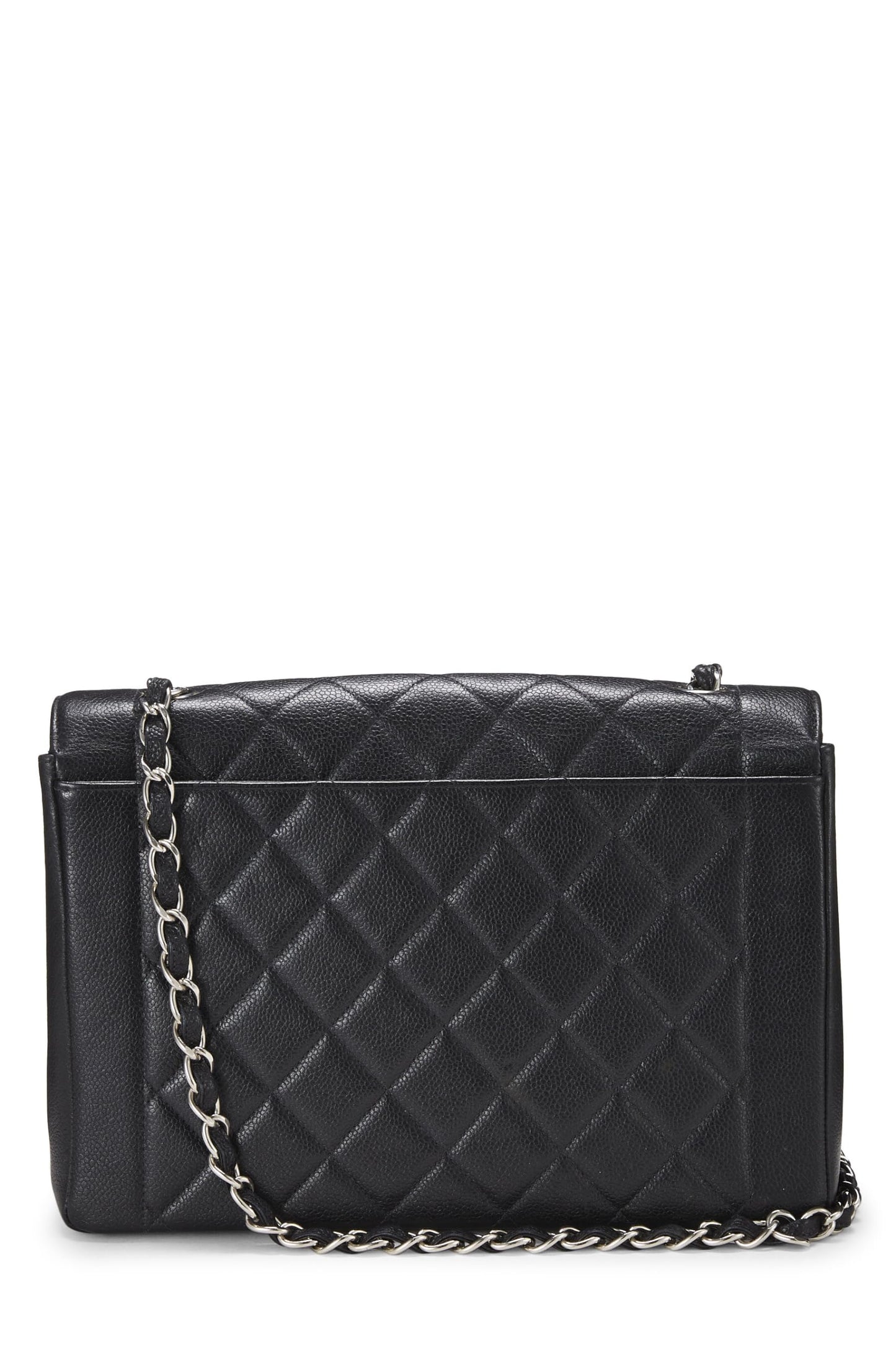 Chanel,  Black Quilted Caviar Diana Flap Jumbo, Black