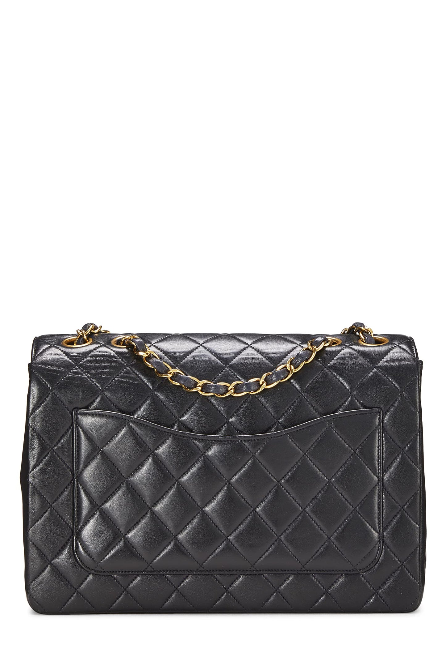 Chanel,  Black Quilted Lambskin Paris Limited Curved Flap Medium , Black