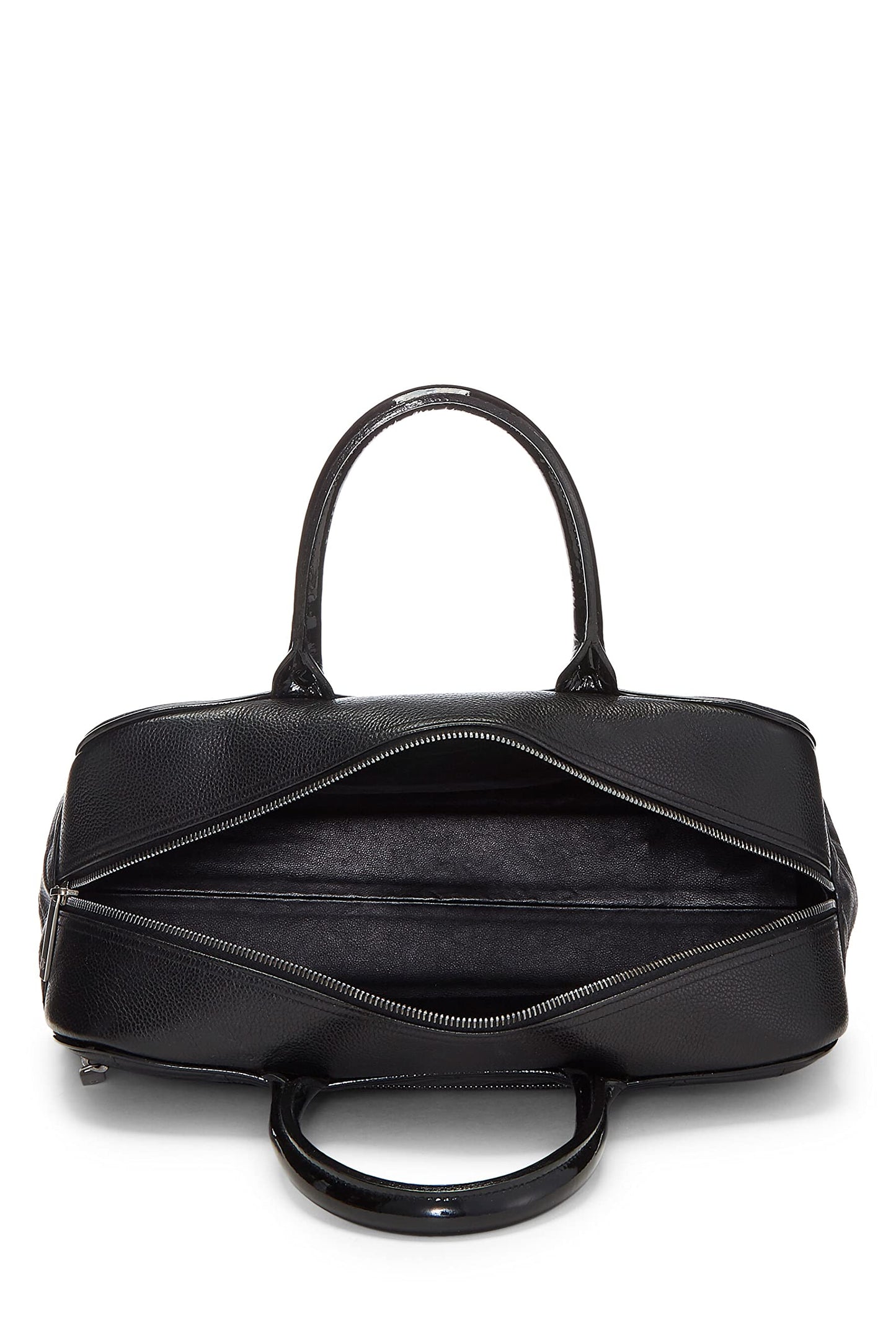 Chanel,  Black Quilted Caviar Bowler Medium, Black
