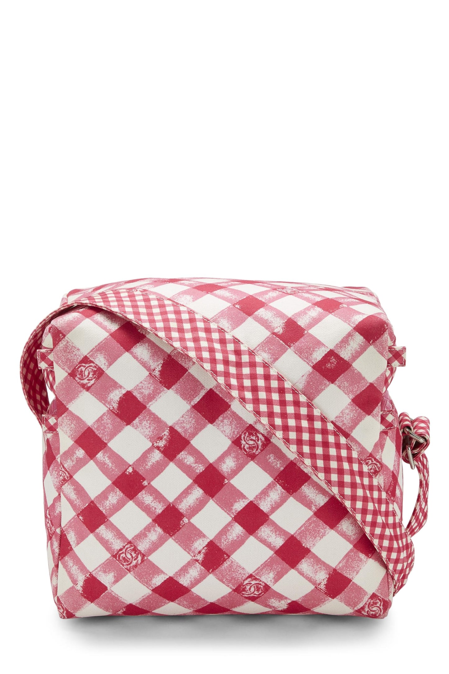 Chanel,  Pink & White Canvas Lunch Box Handbag, Multi