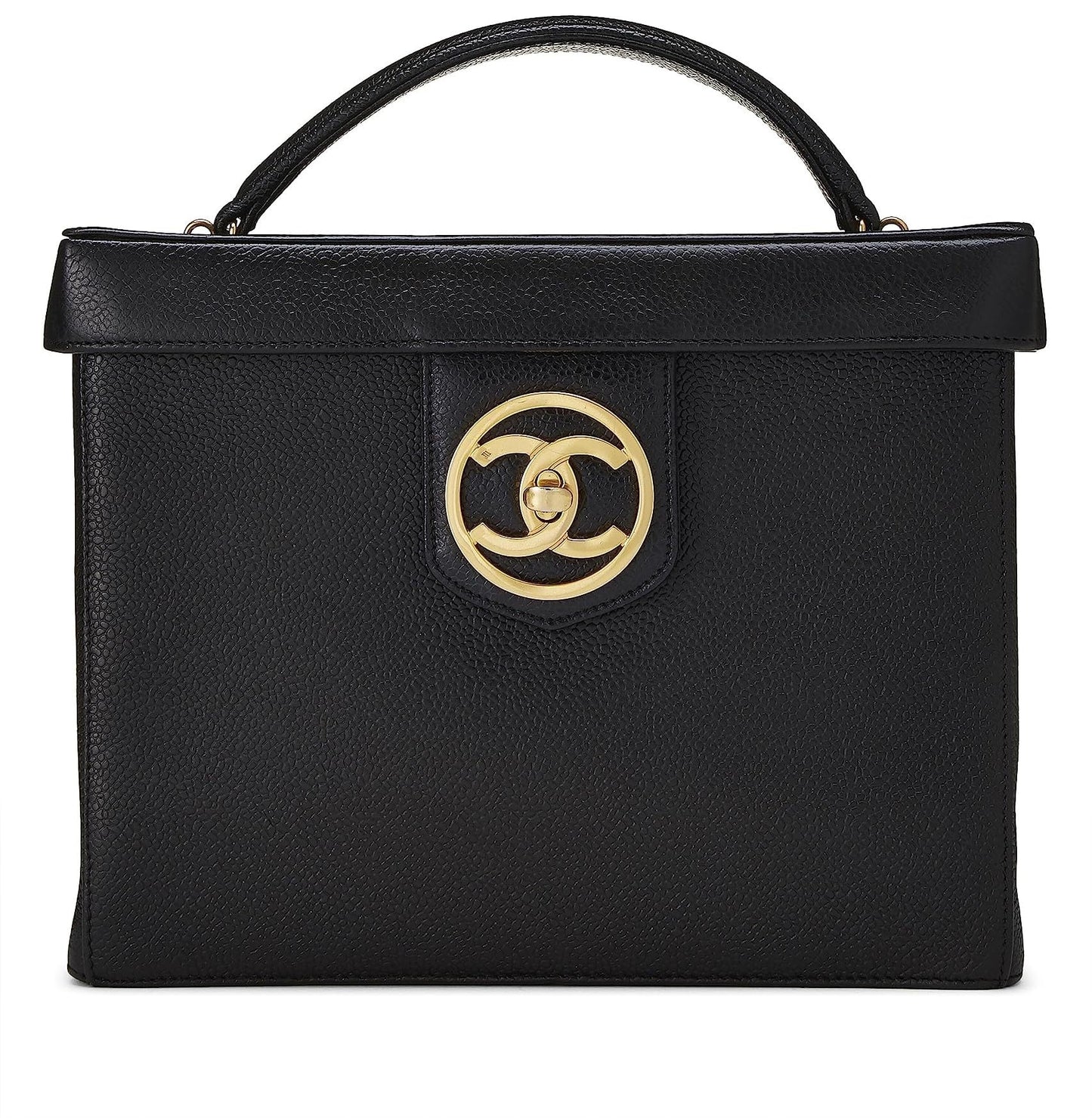 Chanel,  Black Caviar Circle 'CC' Vanity Large, Black