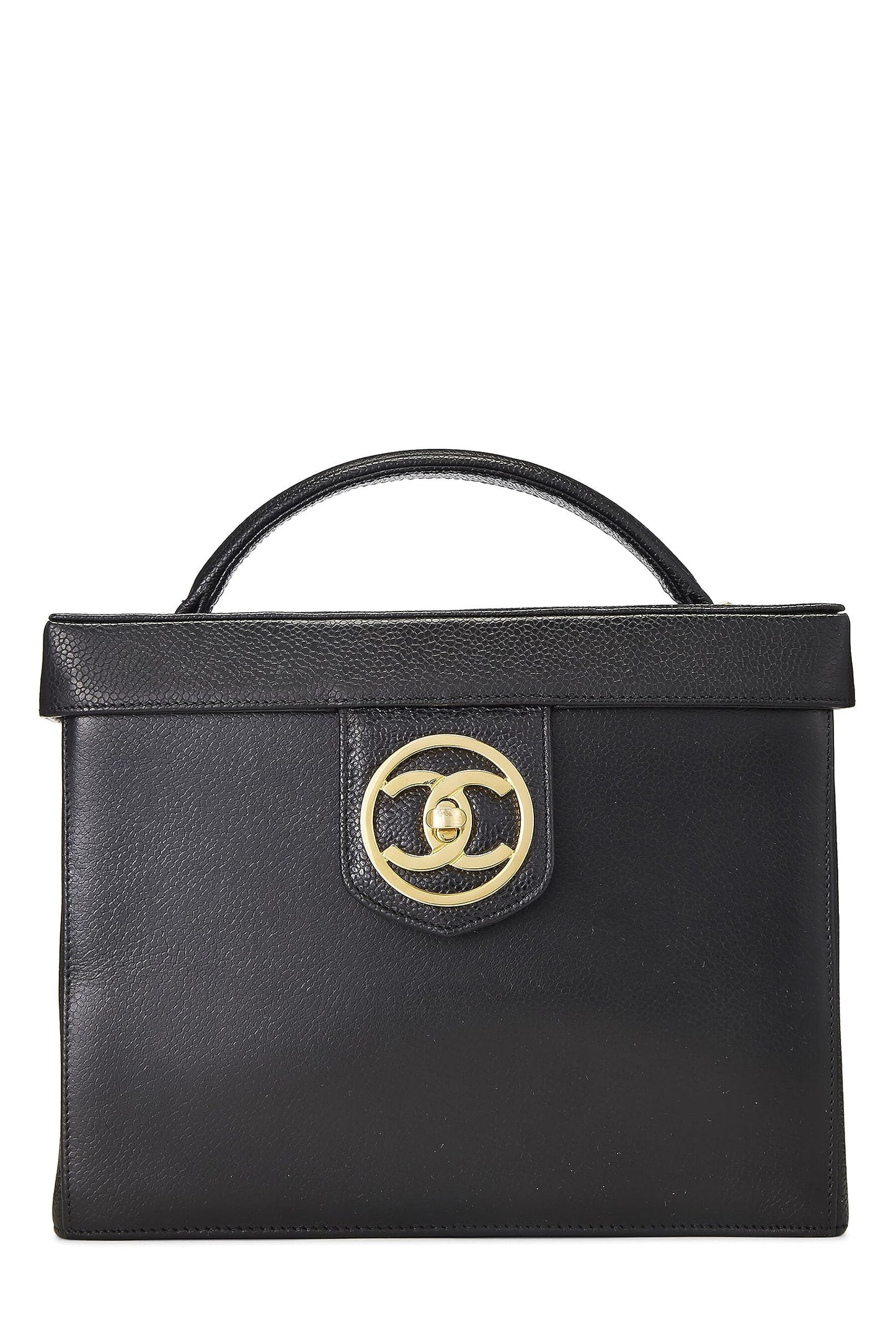 Chanel,  Black Caviar Circle 'CC' Vanity Large, Black