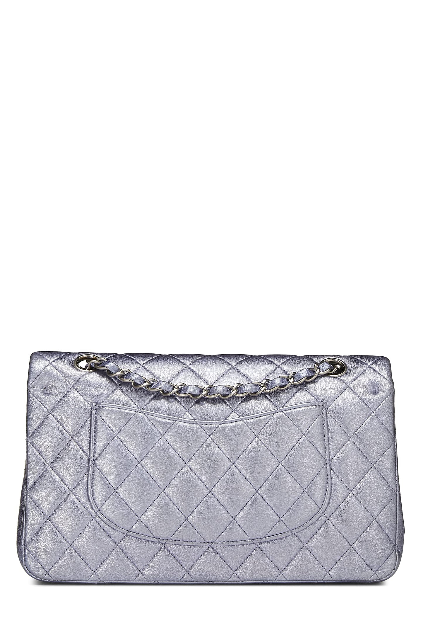Chanel,  Metallic Purple Quilted Lambskin Classic Double Flap Medium, Purple