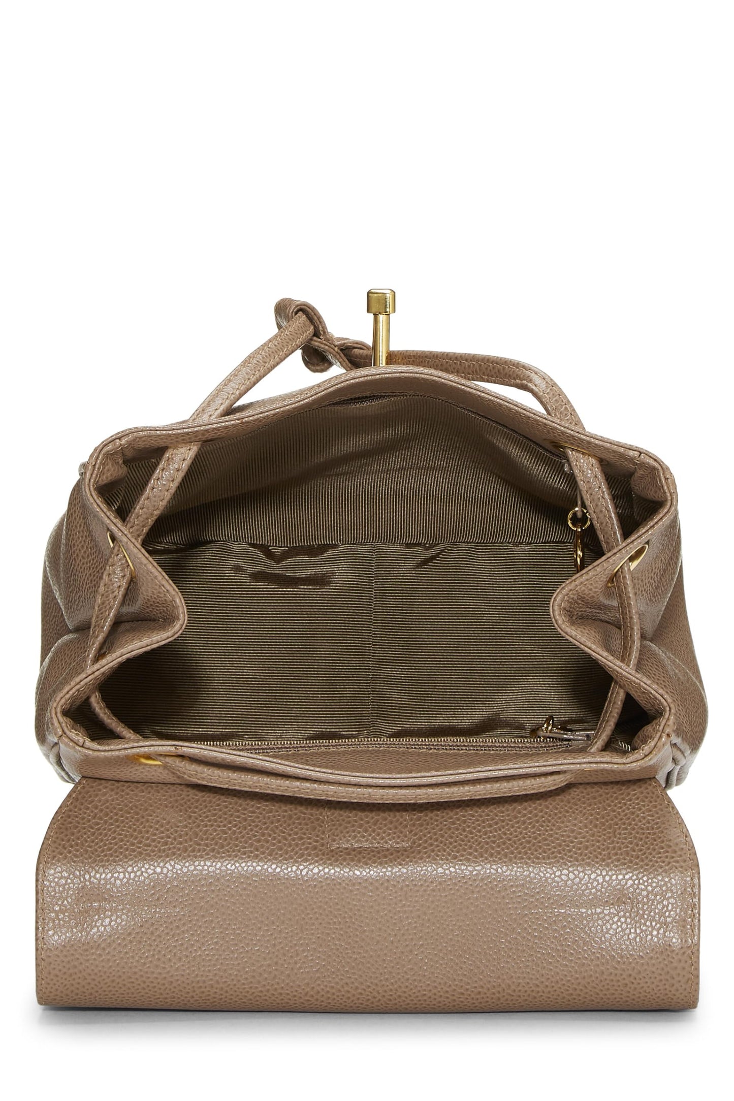 Chanel,  Beige Caviar 3 CC Backpack Small, Beige