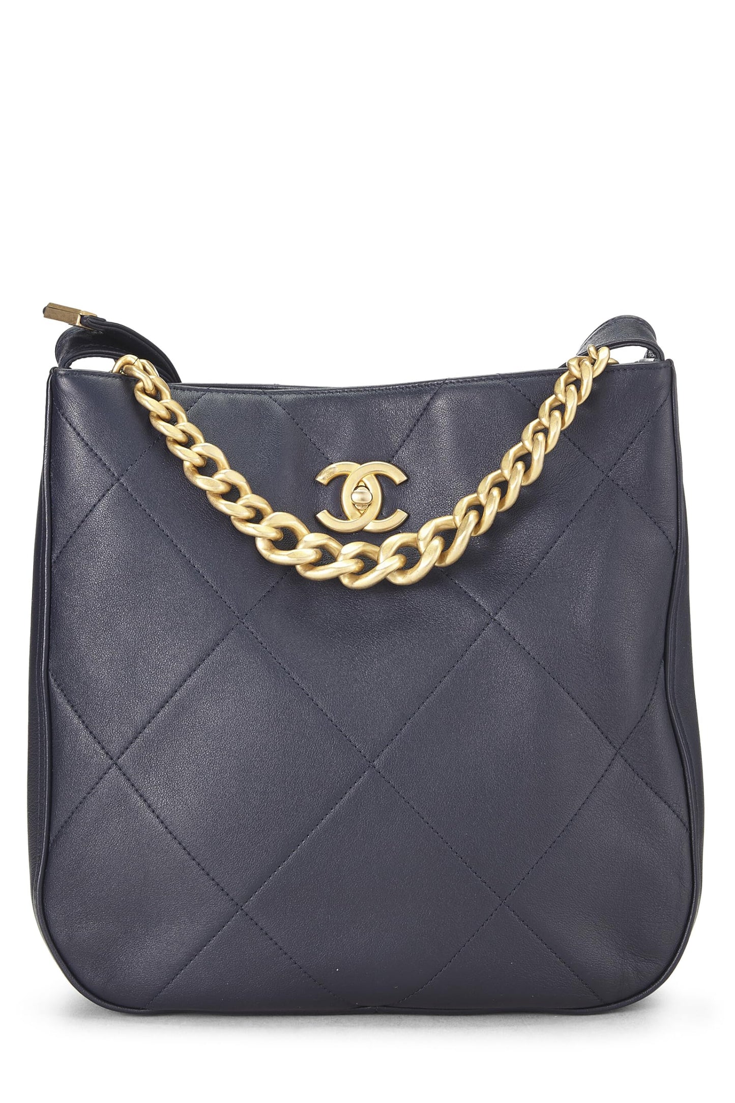Chanel,  Navy Calfskin Stitched Easy Mood Hobo, Navy