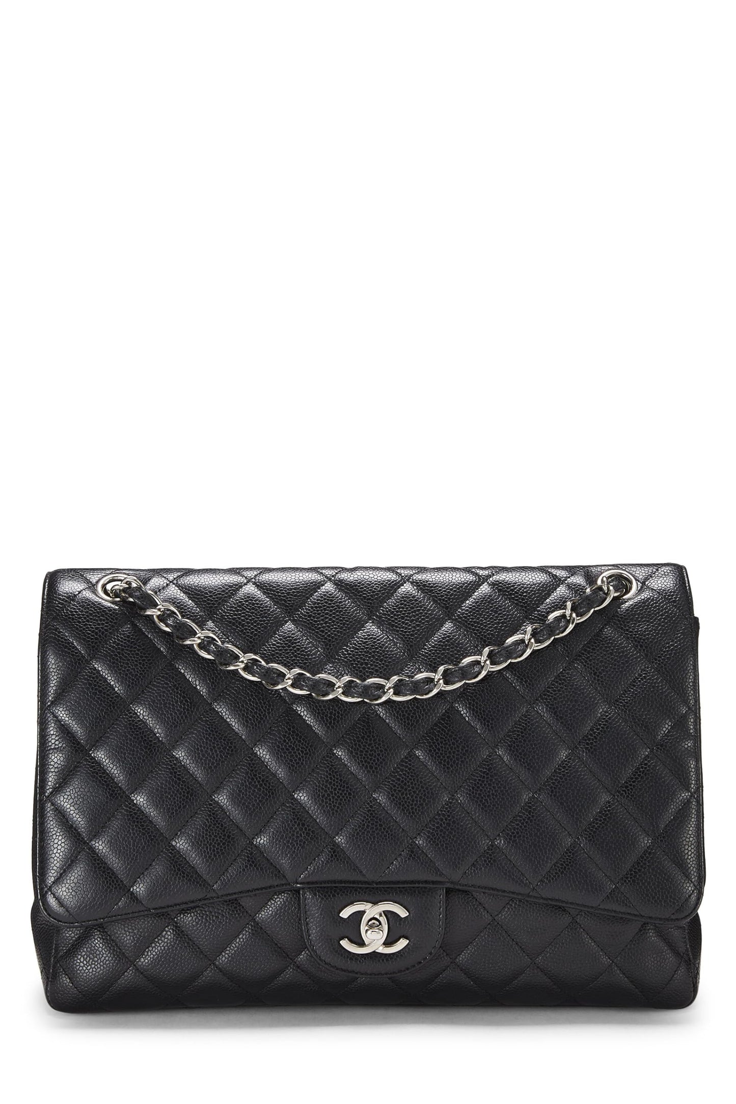 Chanel,  Navy Quilted Lambskin New Classic Flap Maxi, Navy