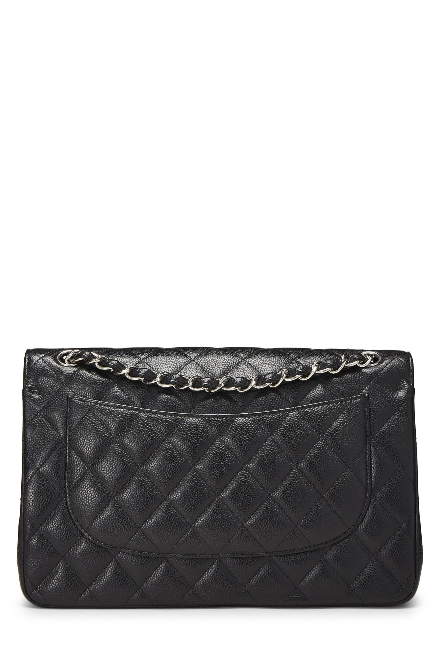 Chanel,  Black Quilted Caviar New Classic Flap Jumbo, Black