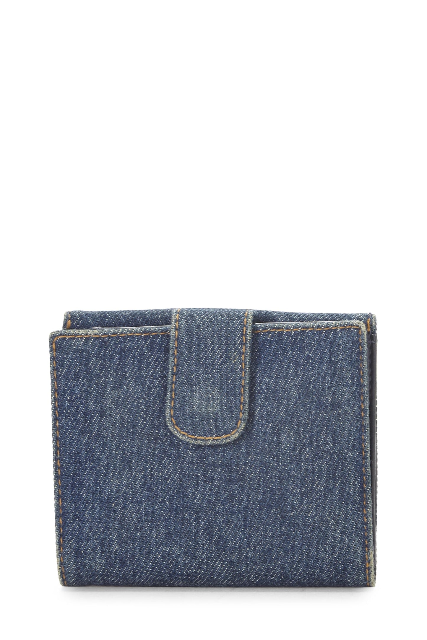 Chanel,  Blue Denim 'CC' Wallet, Blue