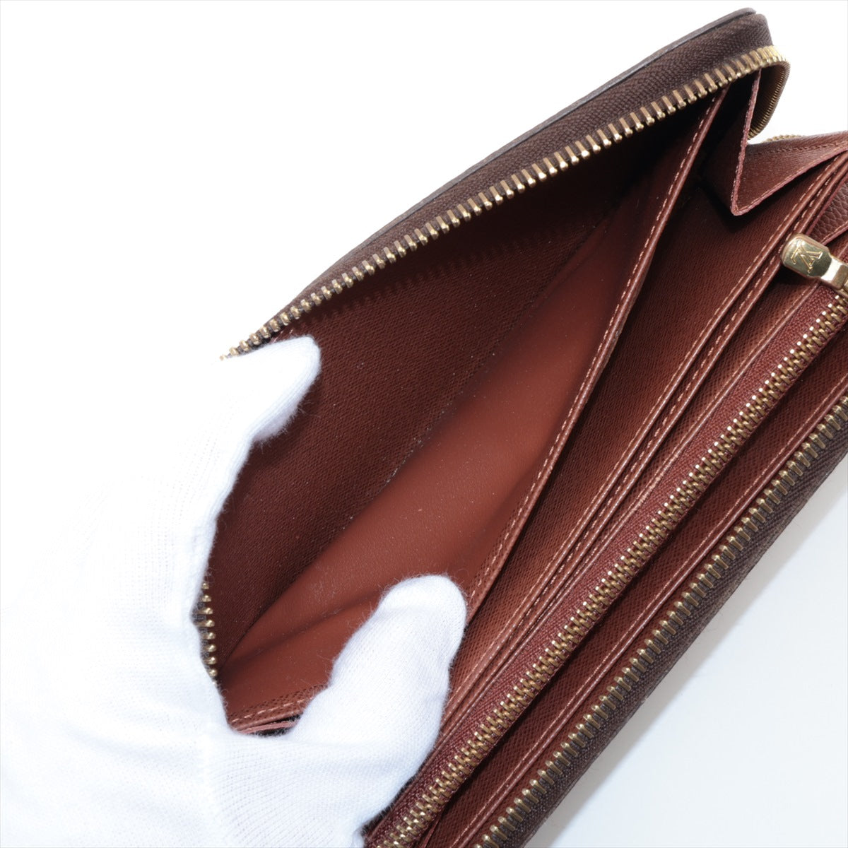Louis Vuitton Monogram  Wallet M60017 Brown Round Zip Wallet