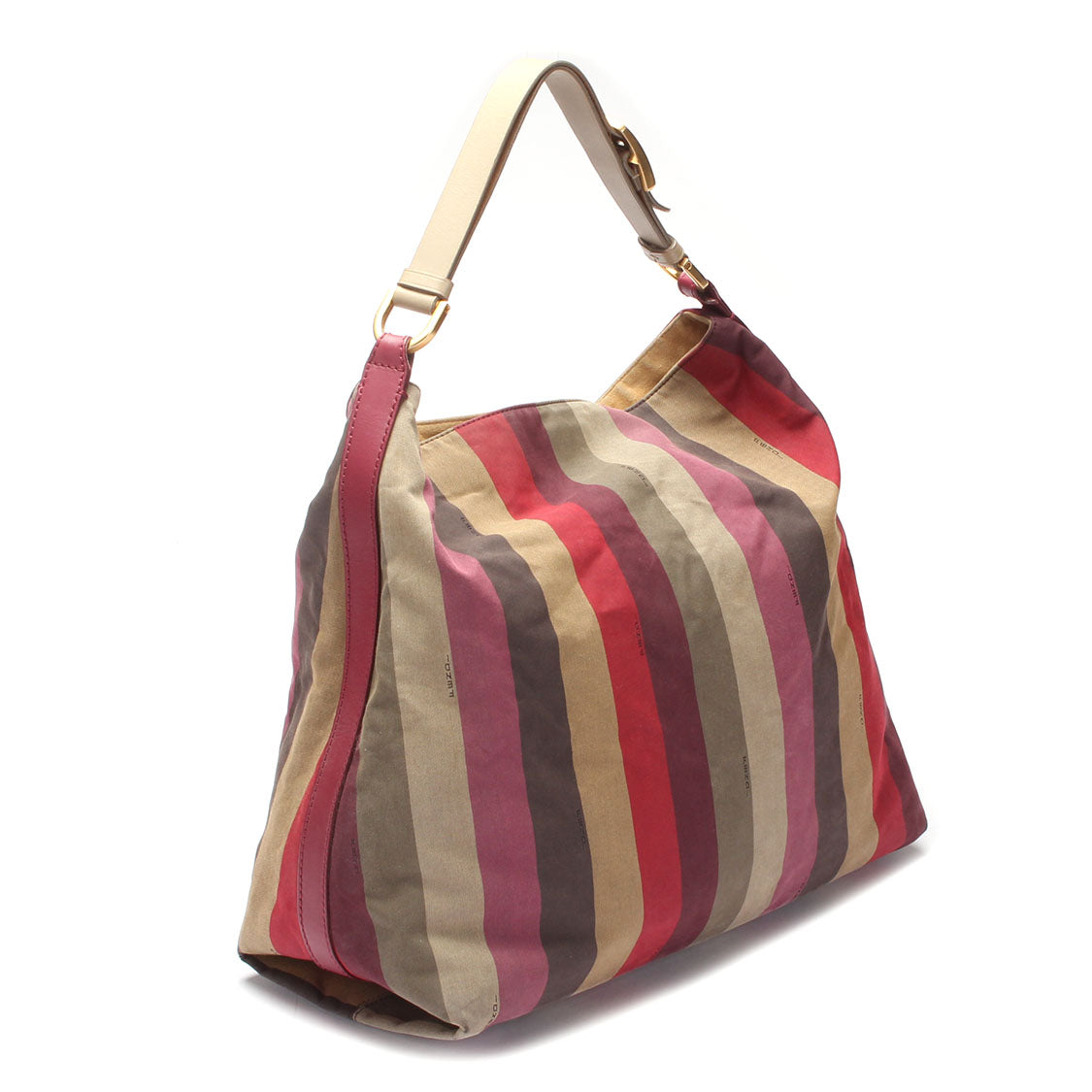 Luxury Fendi Pequin Canvas Shoulder Bag - '10s