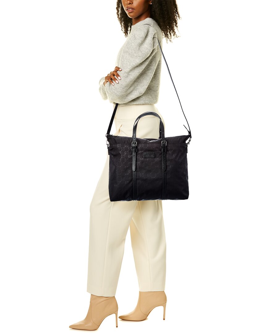 Gucci GG Nylon & Leather Tote