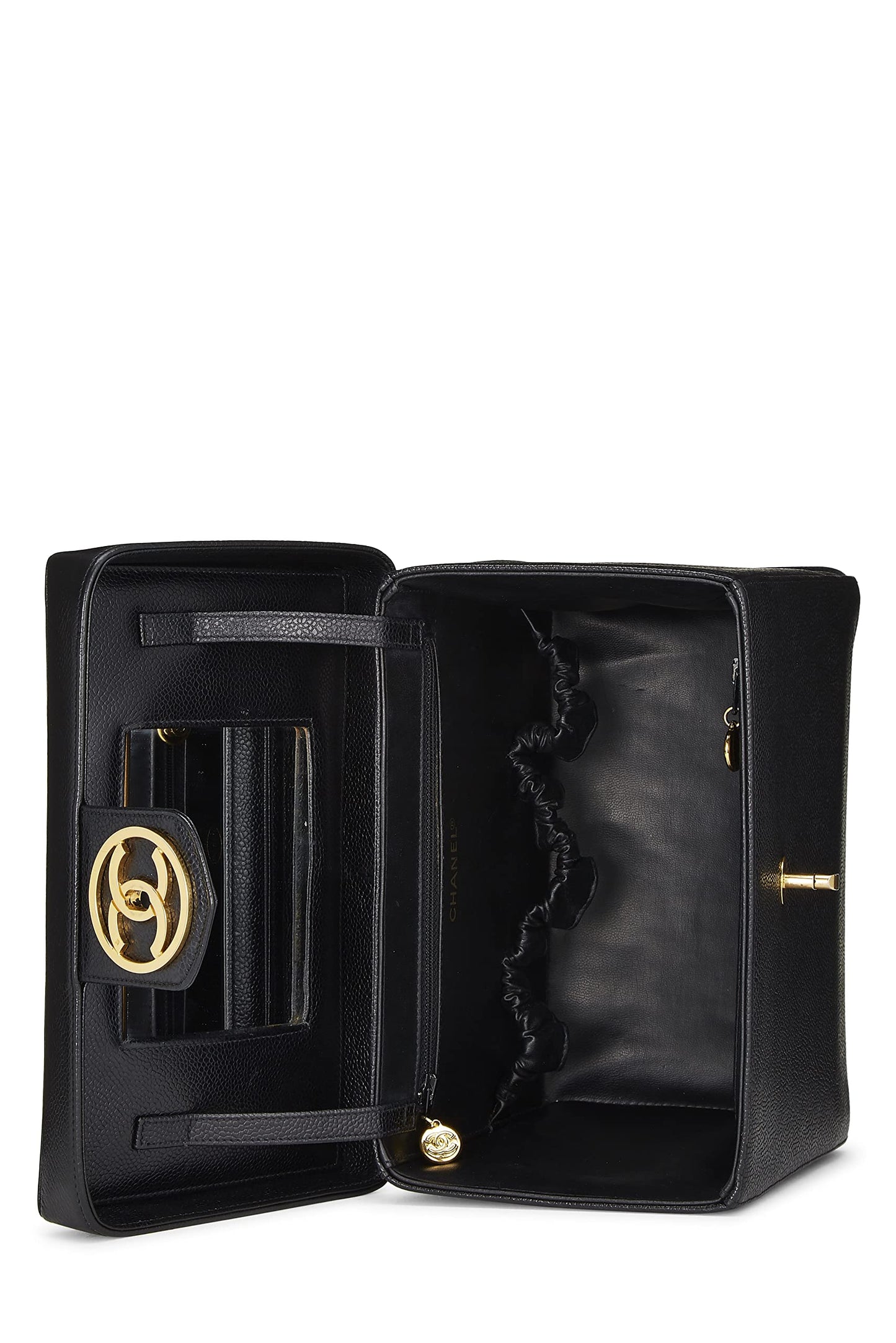 Chanel,  Black Caviar Circle 'CC' Vanity Large, Black