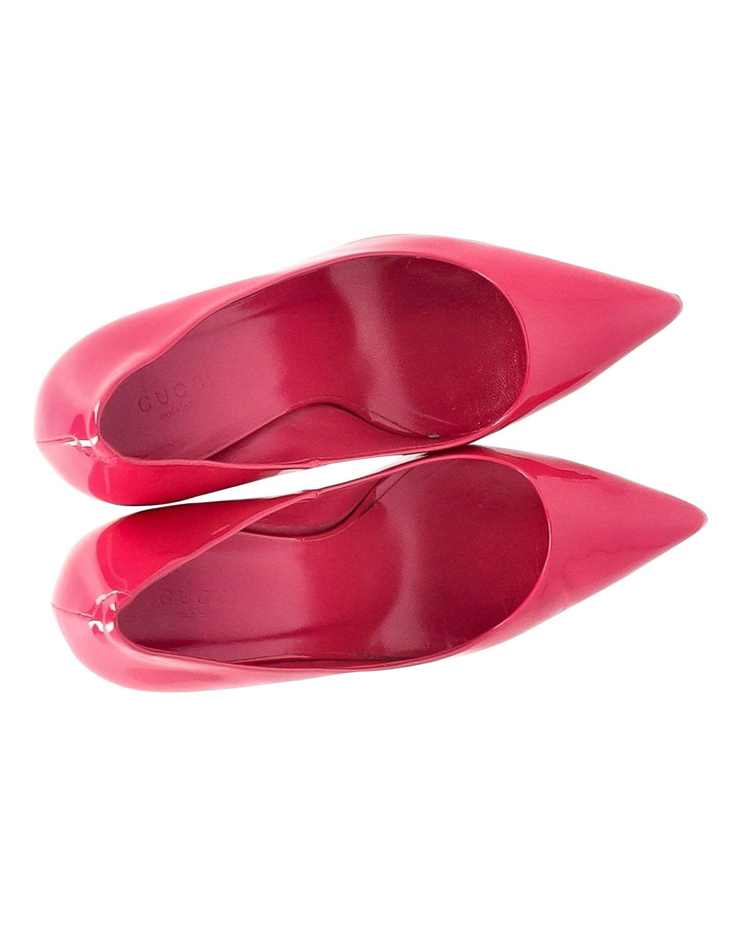 Gucci Kristen Pointed-Toe Pumps in Hot Pink Patent Leather