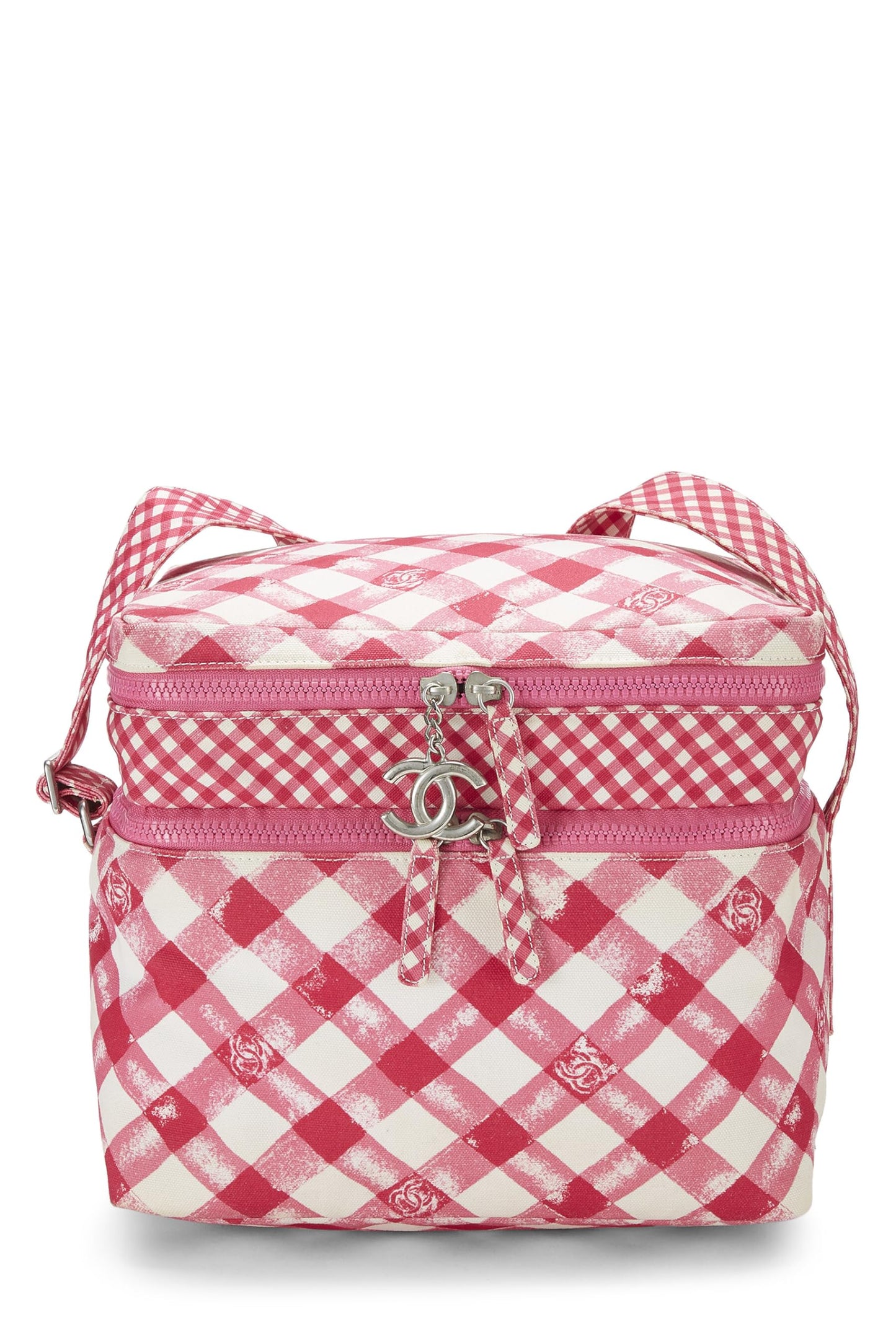 Chanel,  Pink & White Canvas Lunch Box Handbag, Multi