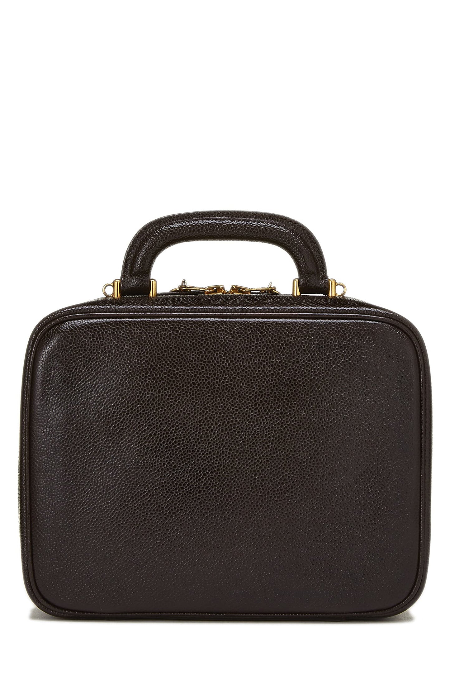 Chanel,  Brown Caviar Lunch Box Vanity, Brown